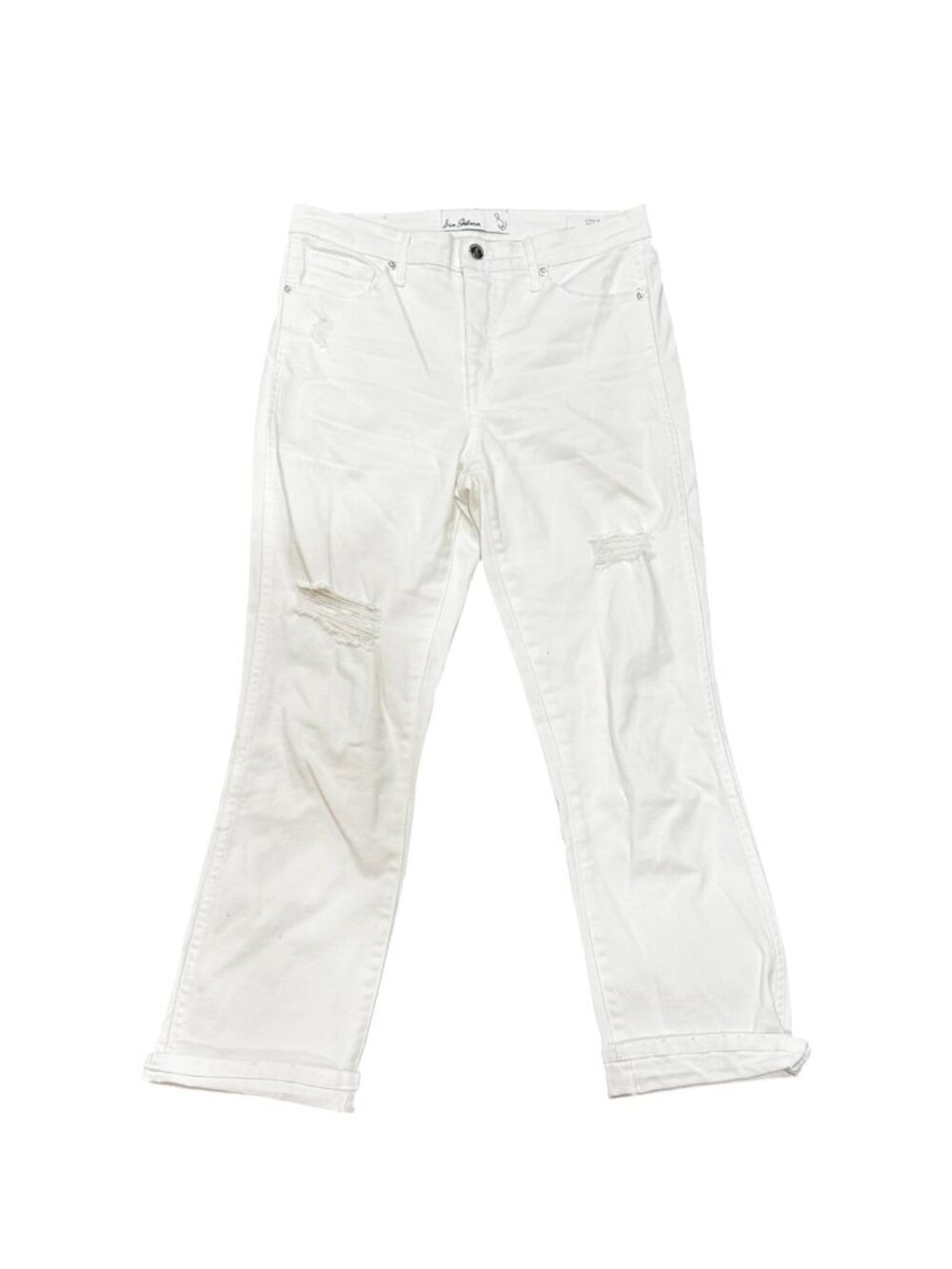 Sam Edelman Linnie Kick Flare Jeans White Denim Cropped Size 28